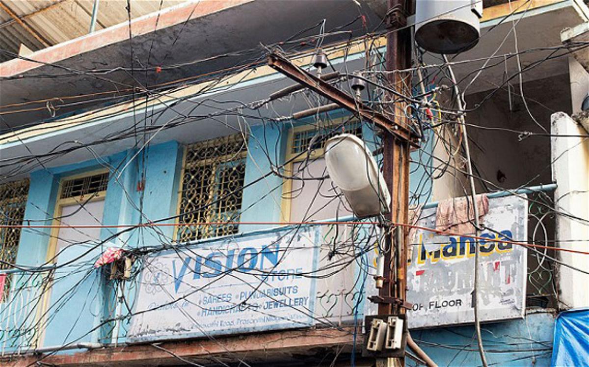 Dangling wires pose danger from above